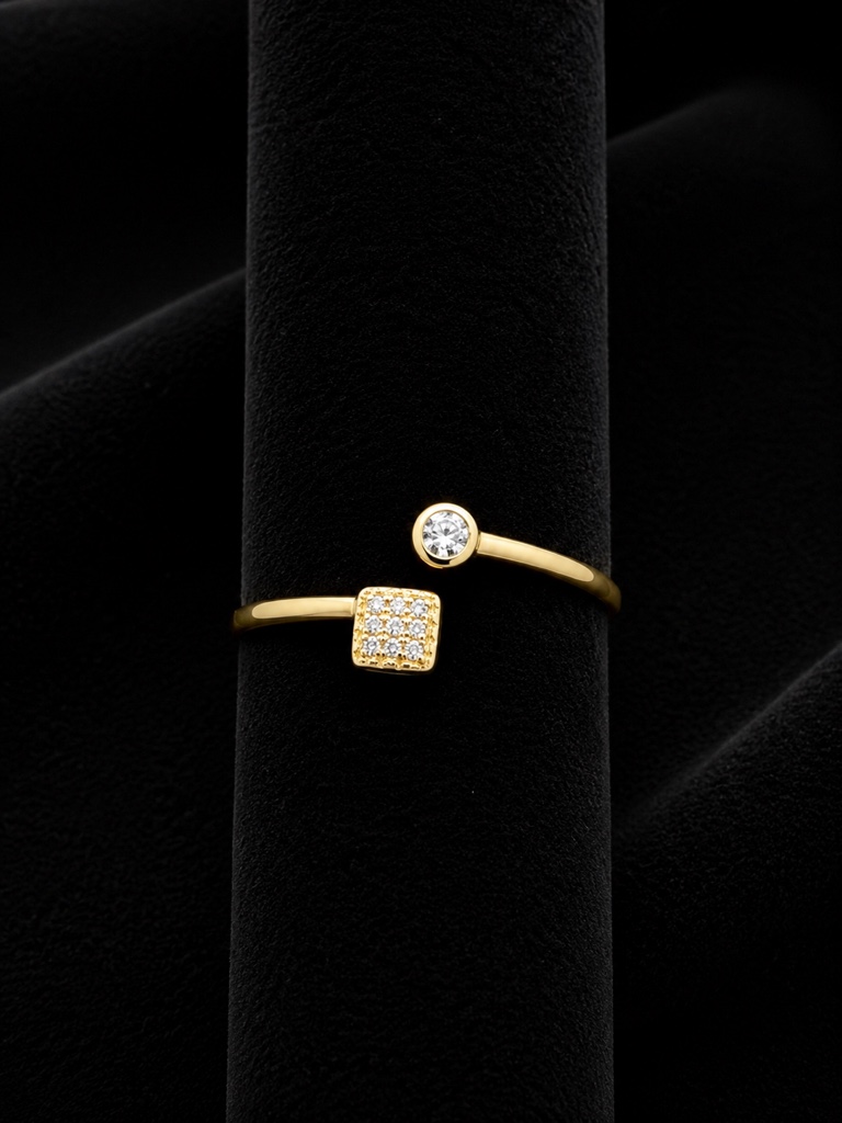 Anillo círculo y cuadrado OL