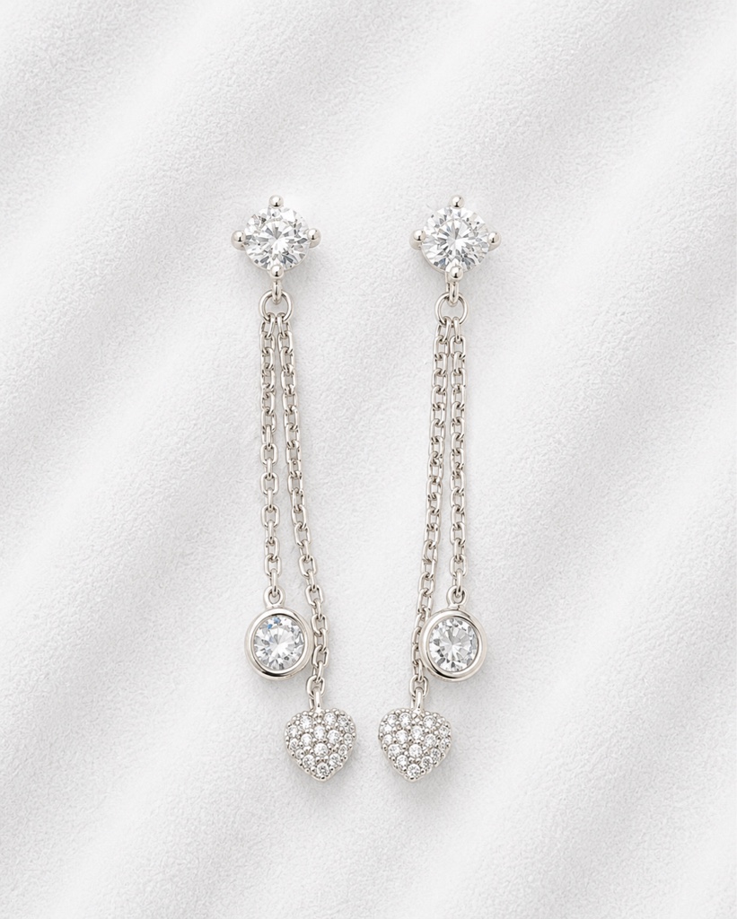 Aretes largos de bolita