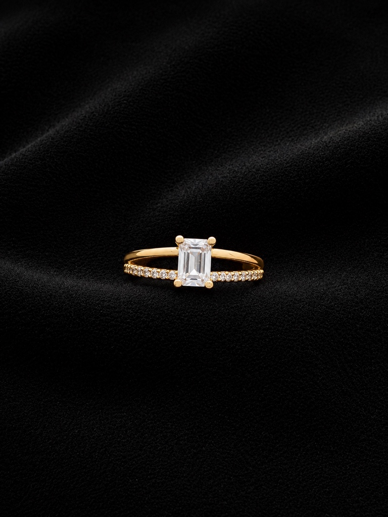 Anillo de compromiso piedra cuadrada OL