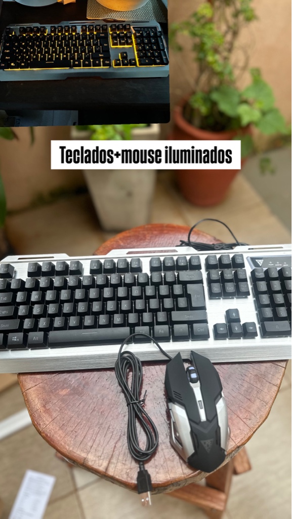 Teclado + mouse iluminados