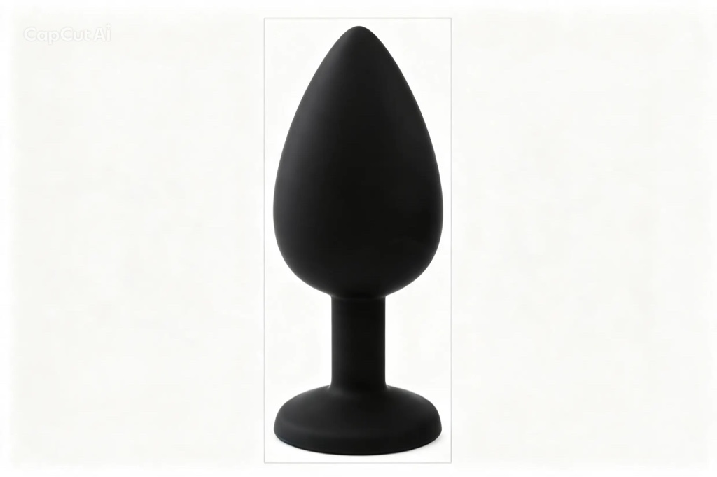 Plug anal de silicona negro talla L