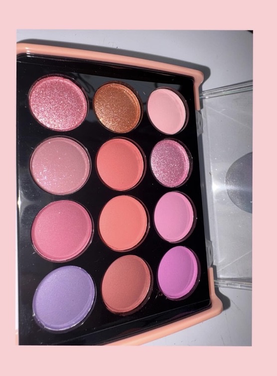 Paleta sombras 12 colores rosados