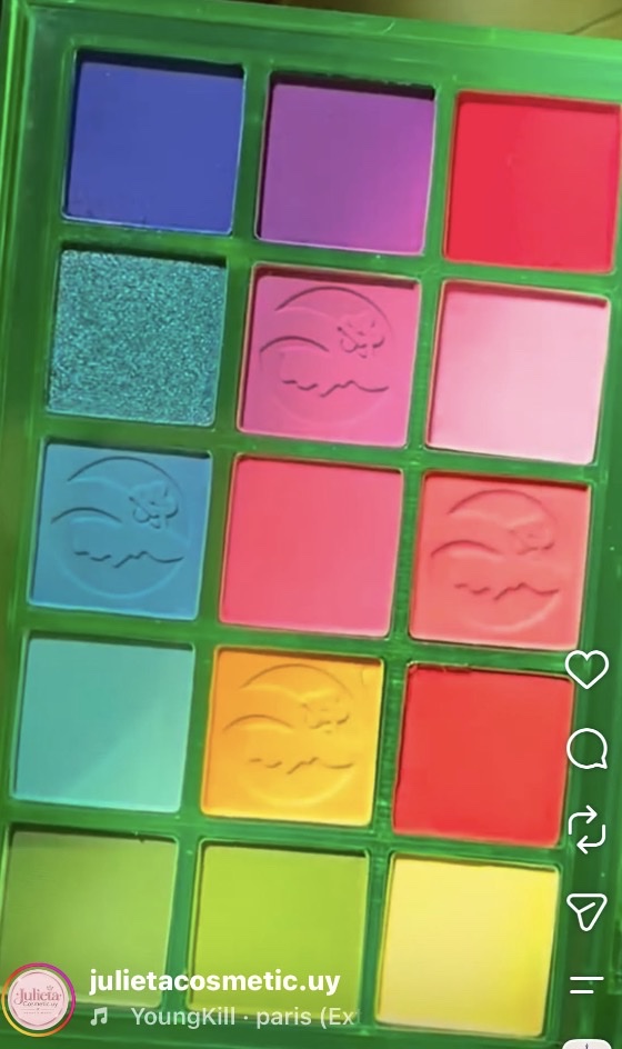Paleta de sombras multicolor