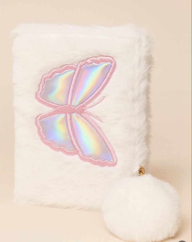 Monedero blanco mariposa