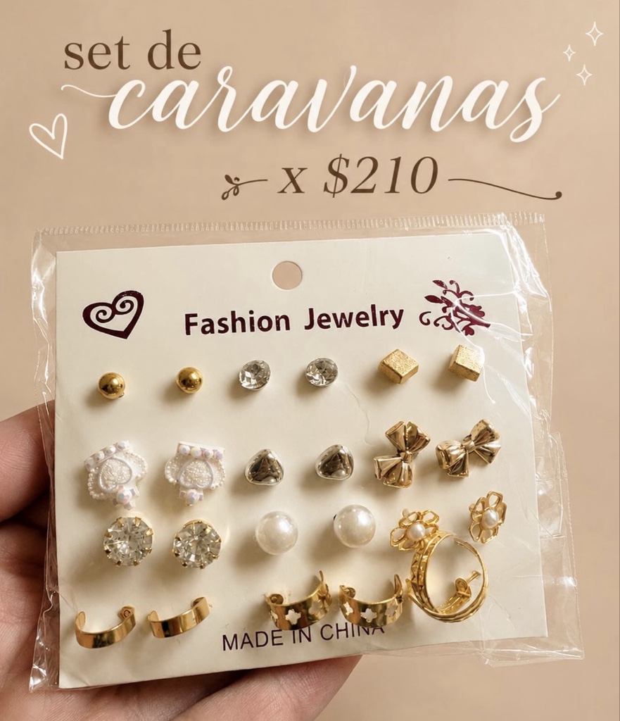 Set de caravanas Fashion Jewelry