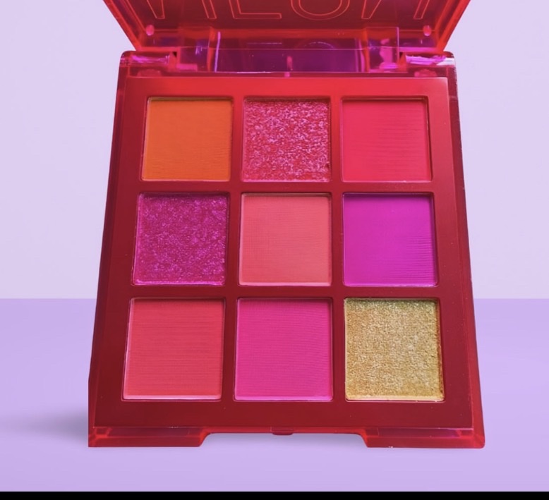 Paleta sombras 9 colores rojo