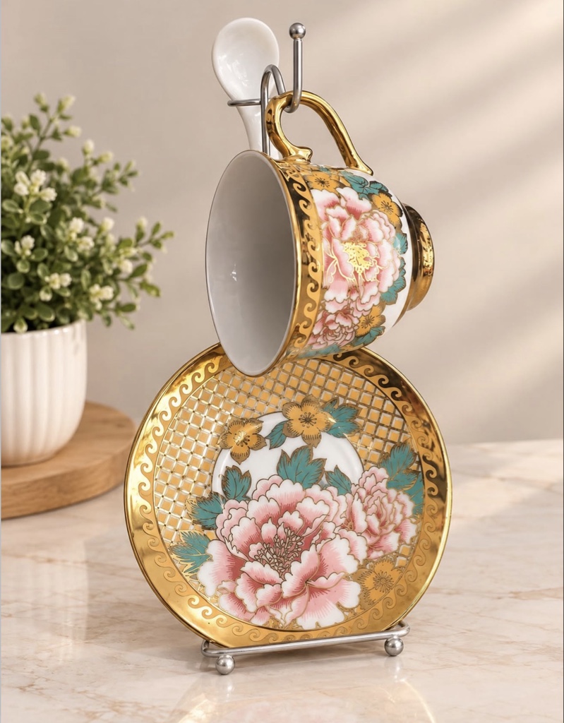 TAZA DECORATIVA FLORAL