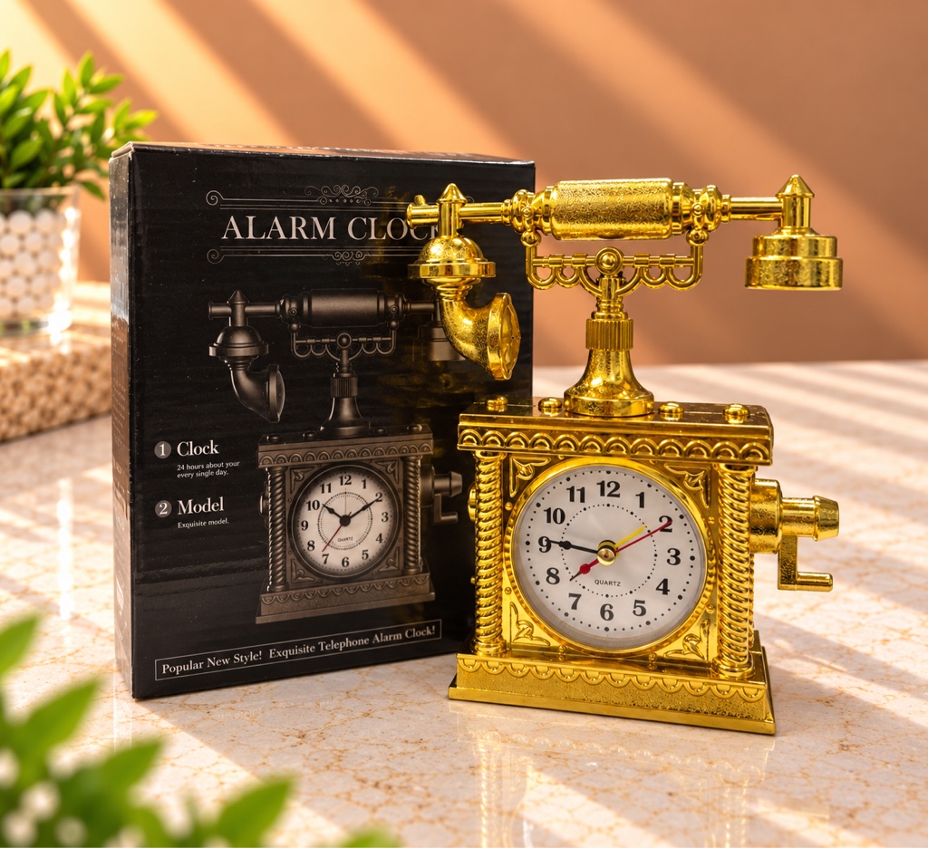 RELOJ DESPERTADOR, TELÉFONO ANTIGUO