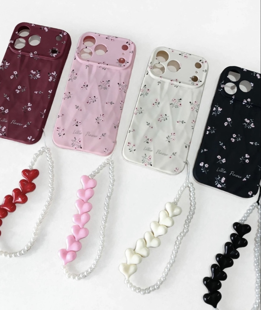 FUNDA LITTLE FLOWER con Correa de Corazones💌✨