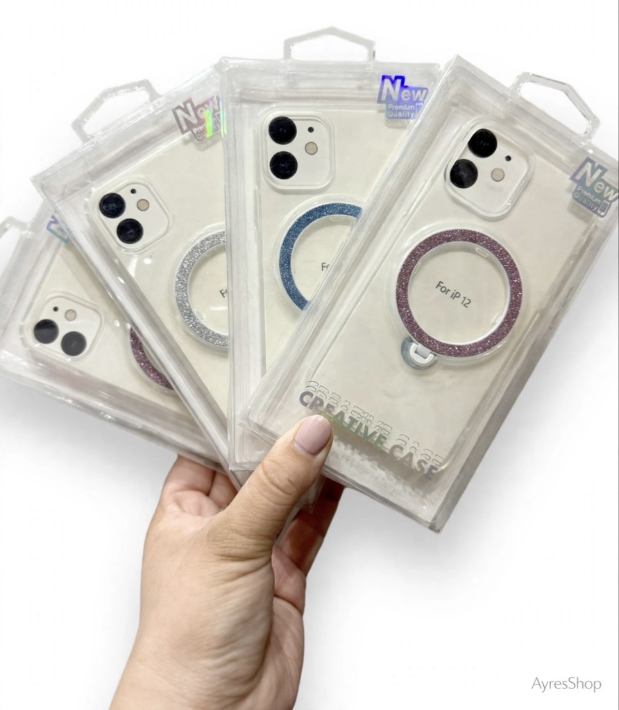 Funda transparente con soporte magsafe iphone 11 y 12