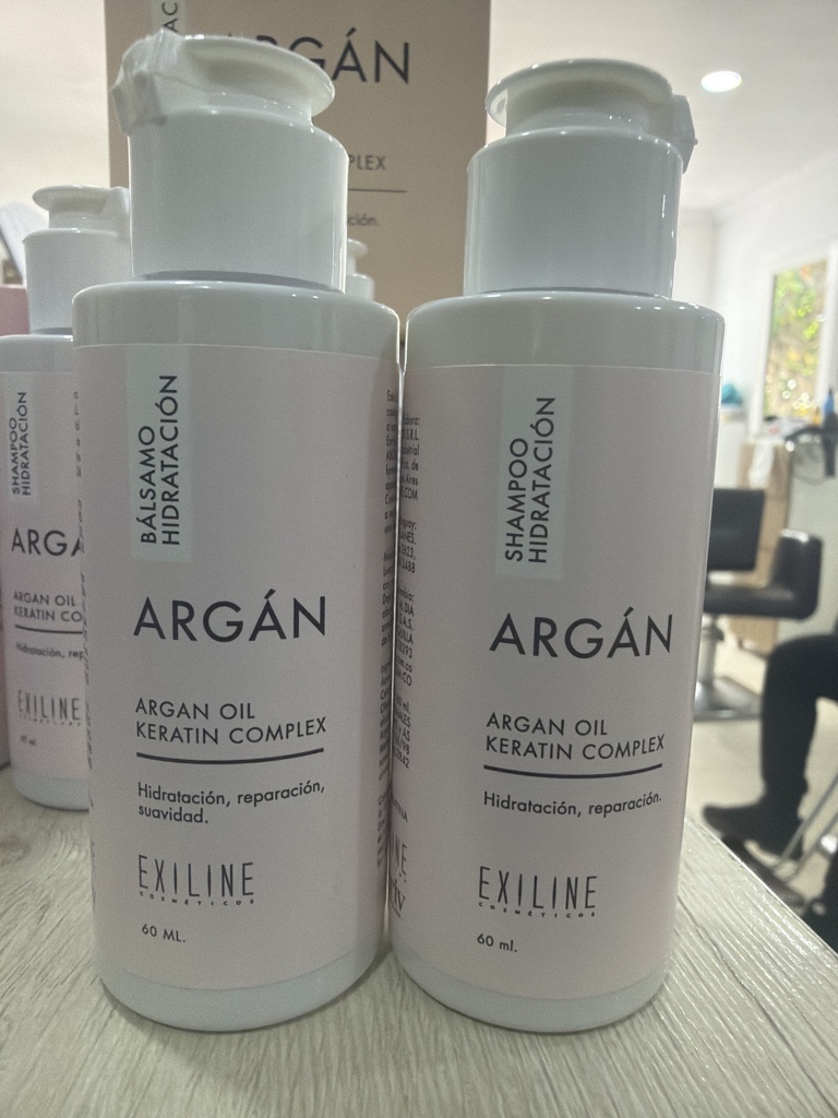 Exiline Argán shampoo y acondicionador hidratación 60 ml