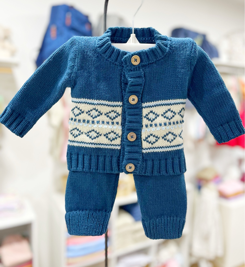 Conjunto “Rombos” azul