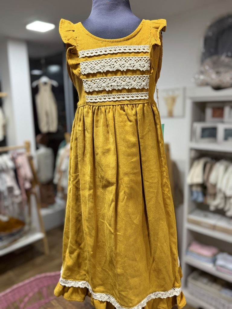 Vestido Pana mostaza