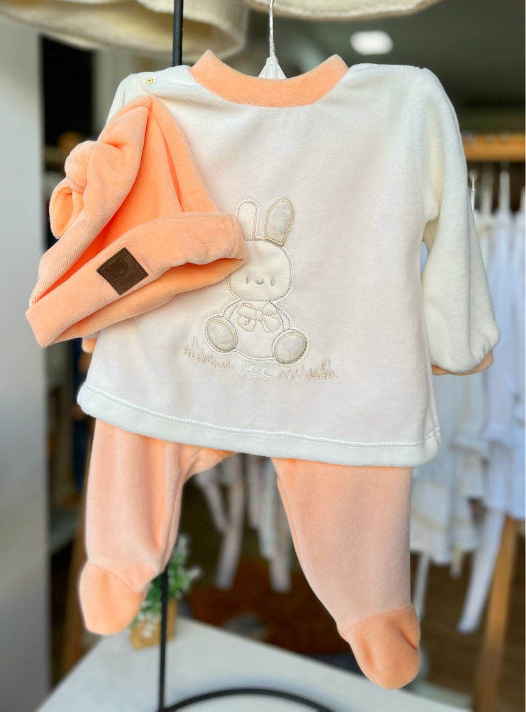 Conjunto plush “Coneja” salmón T2