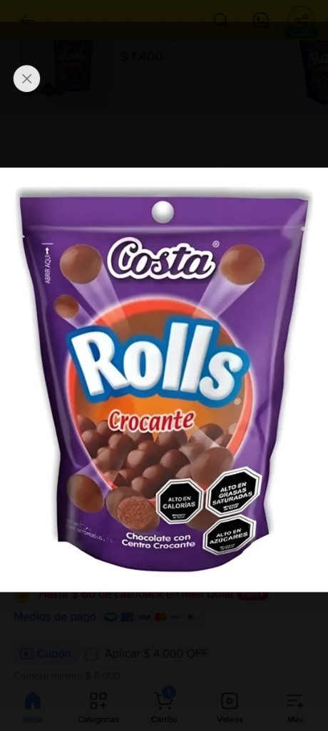 Rolls crocante x18