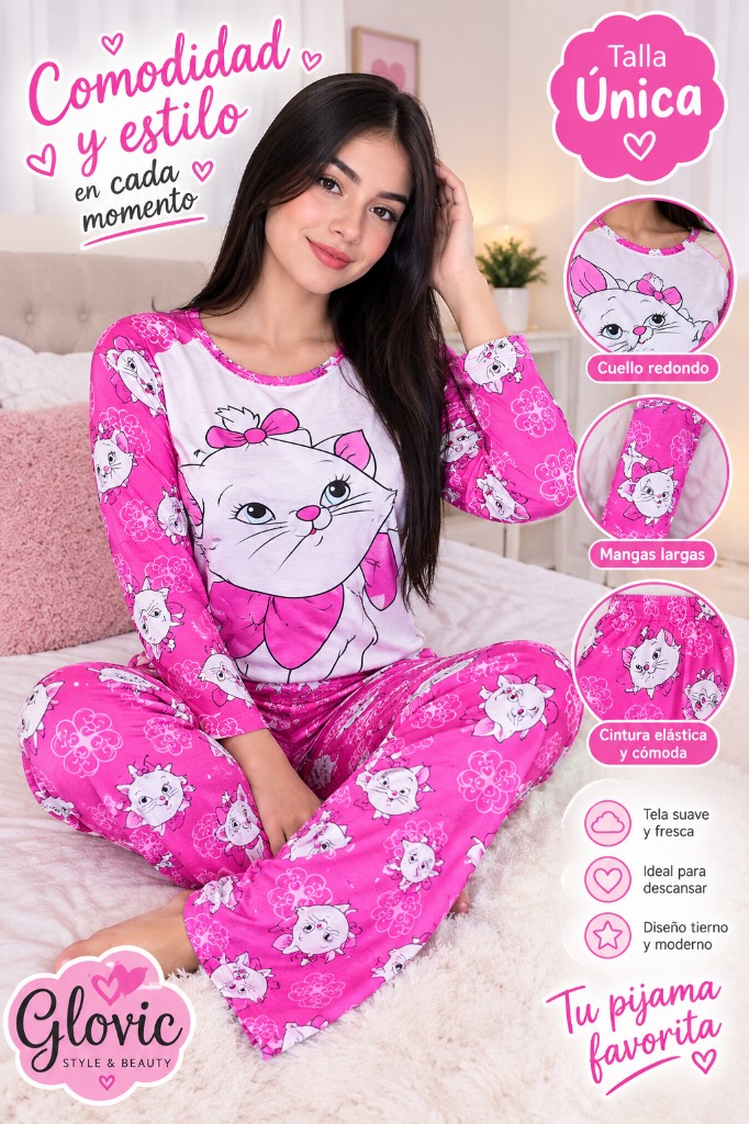 Glovic pijama rosada