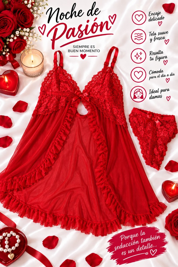 Vestido rojo de encaje