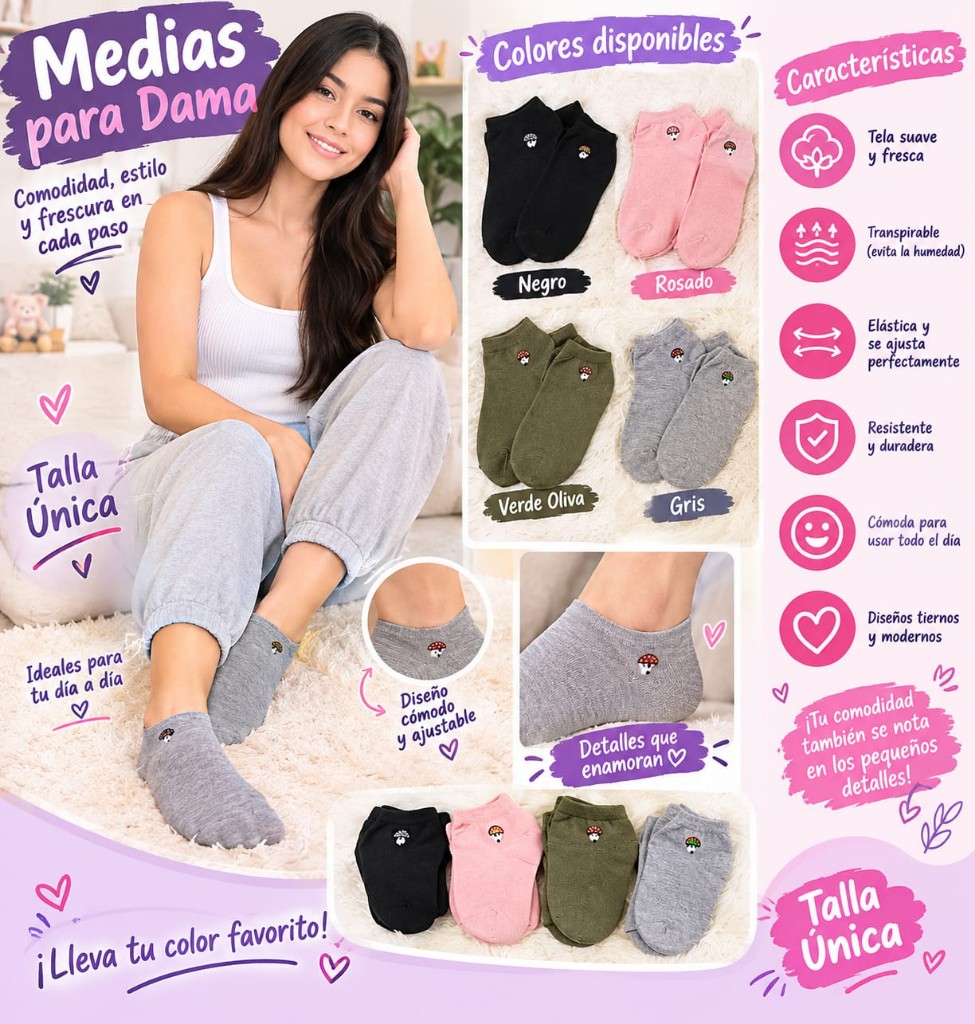 Medias tobilleras para dama