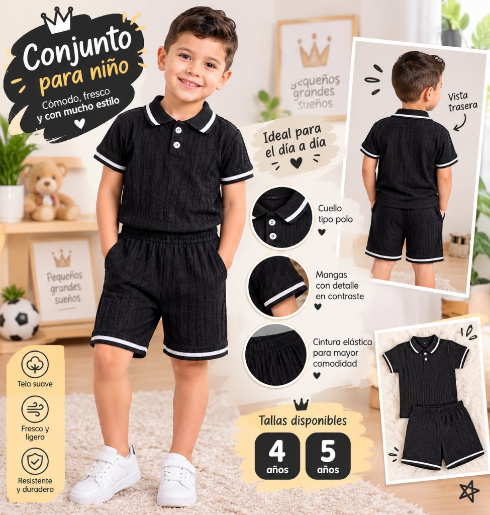 Conjunto de niño color negro