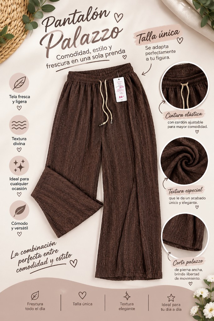 Pantalon Palazzo cafe