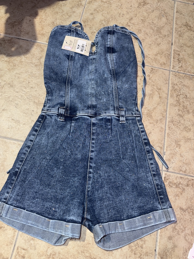 Enterizo Jeans Azul Brillos Style BJ