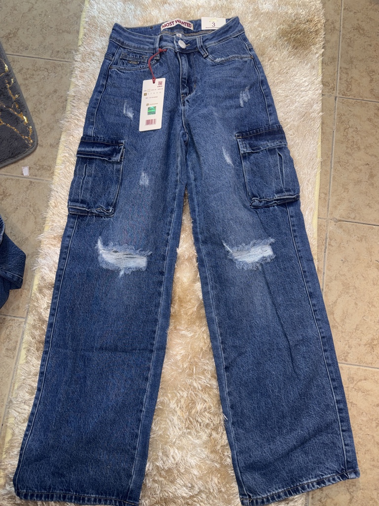 Pantalón Jeans Cargo Mos Wanted