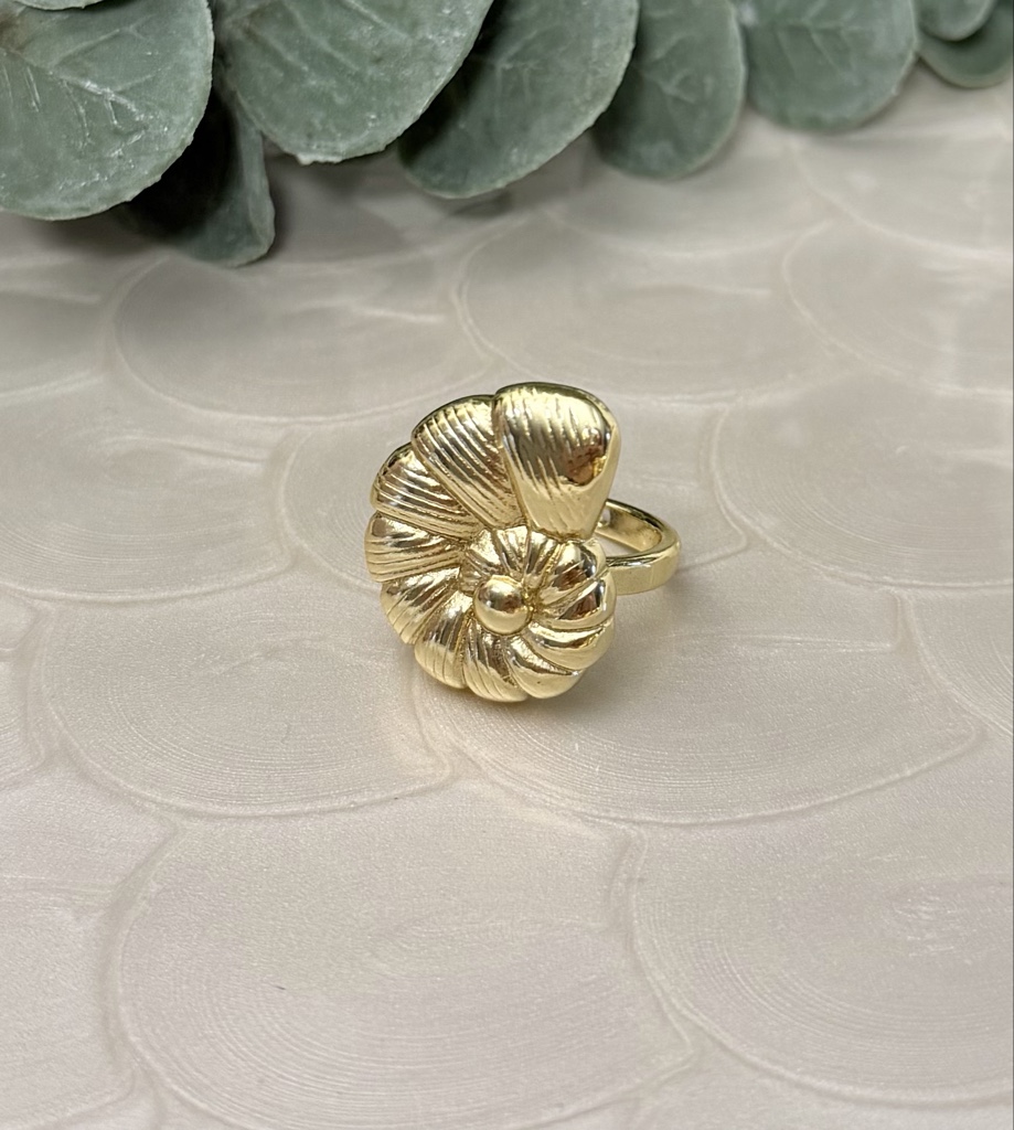 Anillo Ajustable Caracol Dorado