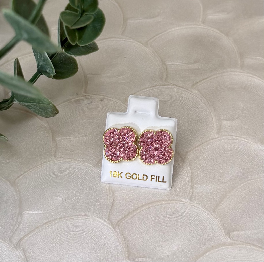 Aretes Clover Rosé shine