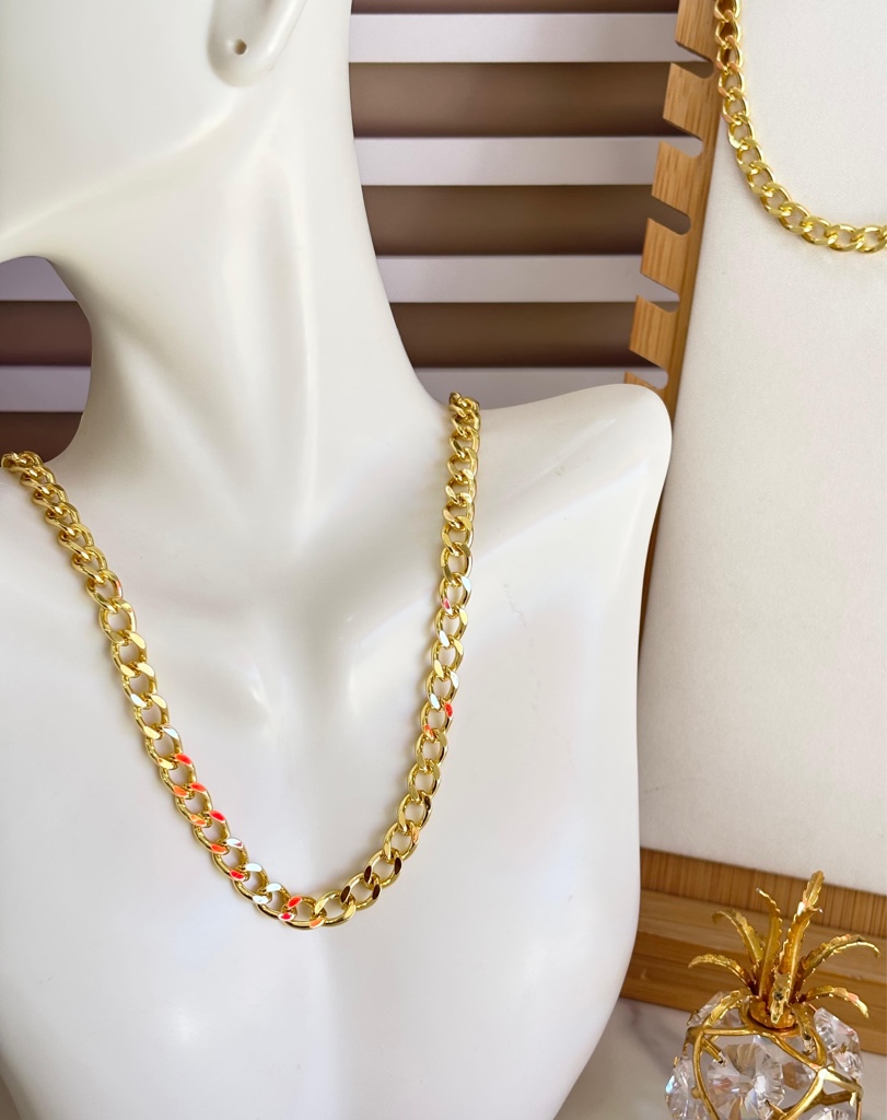 Cadena Cubana Ajustable | Baño de Oro