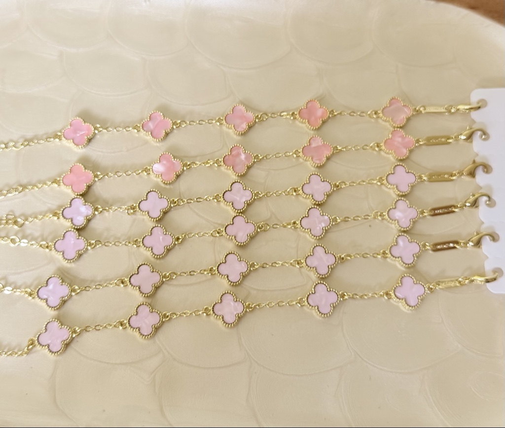 Pulsera trébol rosé