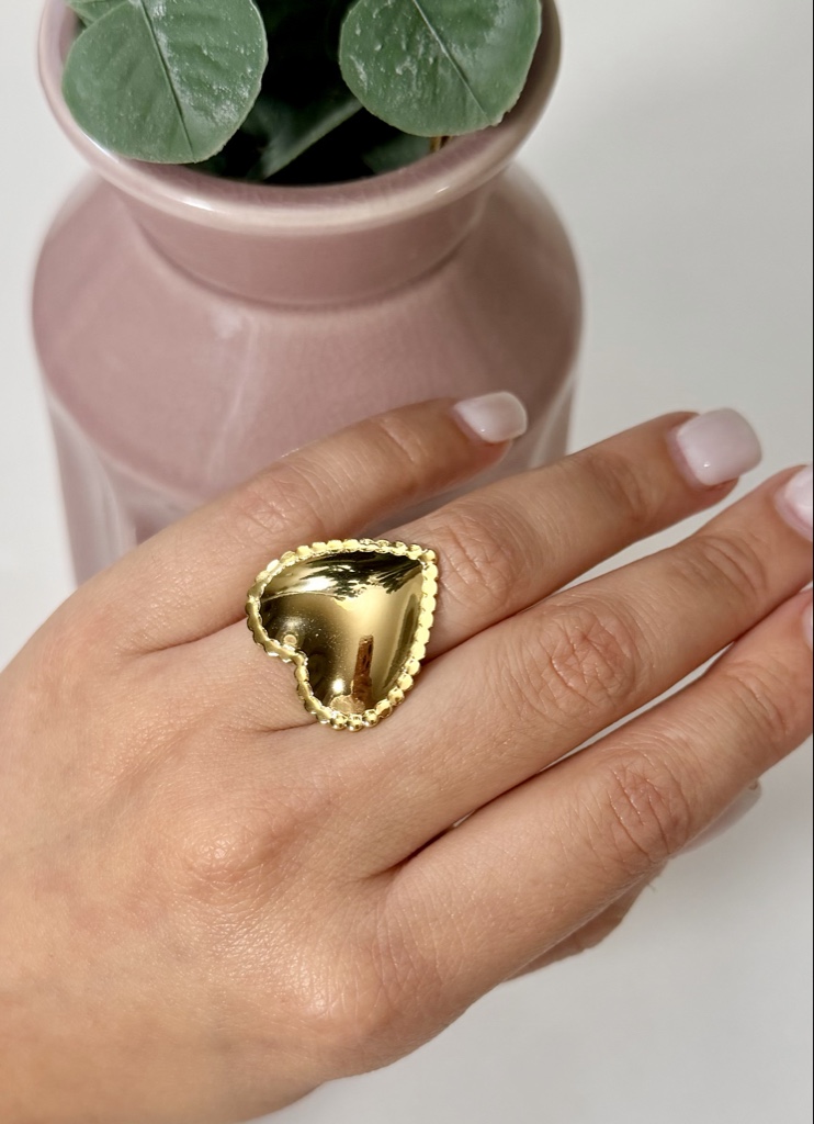 Anillo Corazón Perlado Ajustable