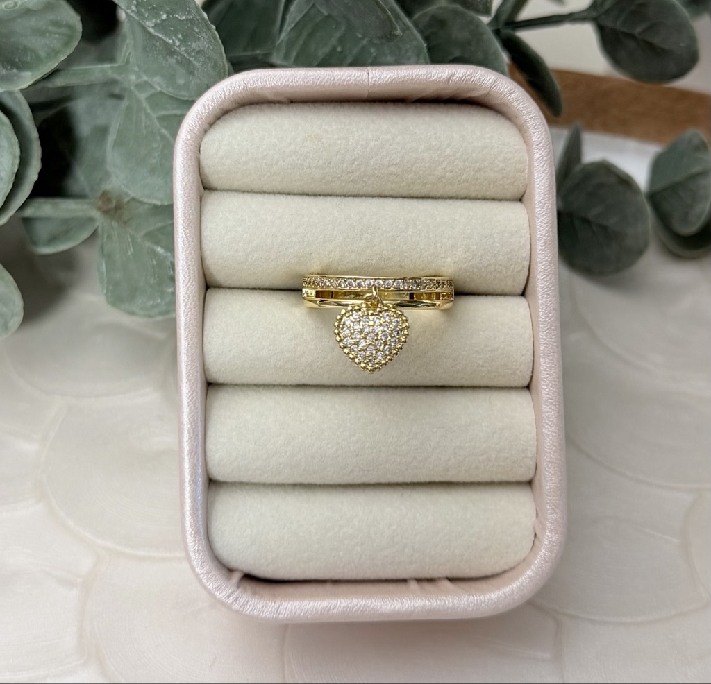 Anillo Ajustable Corazón Radiante