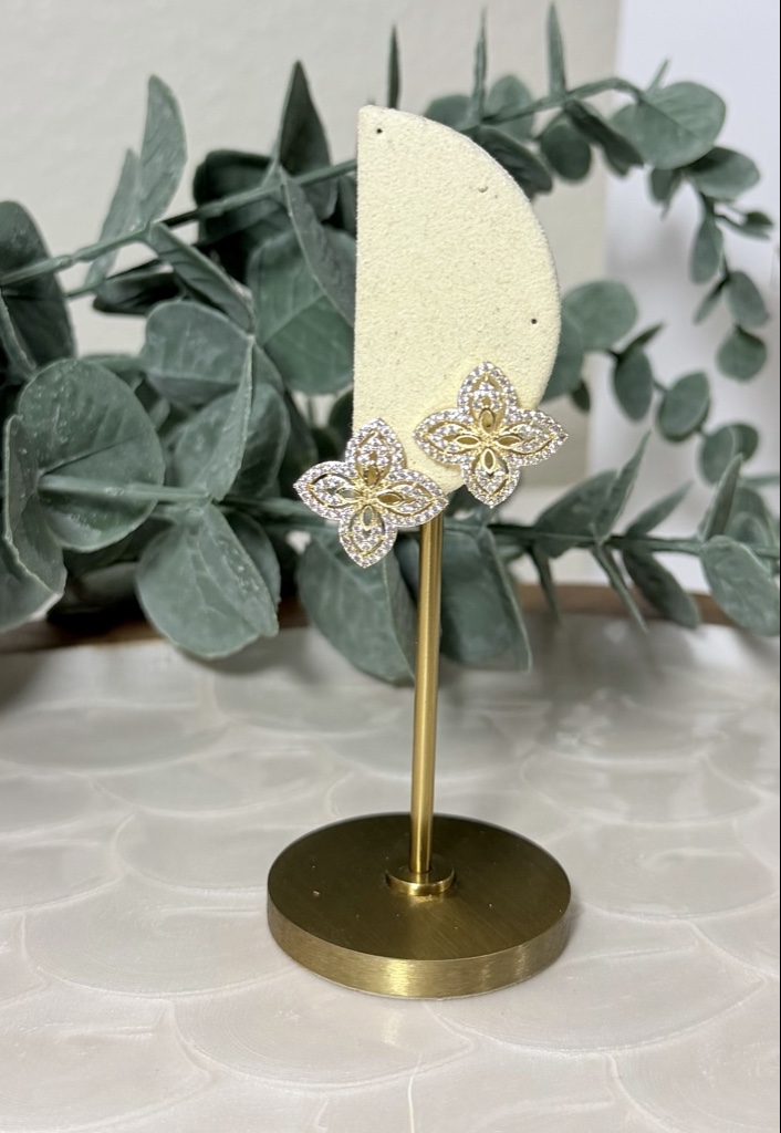 Aretes Flor Étoile — Oro Laminado