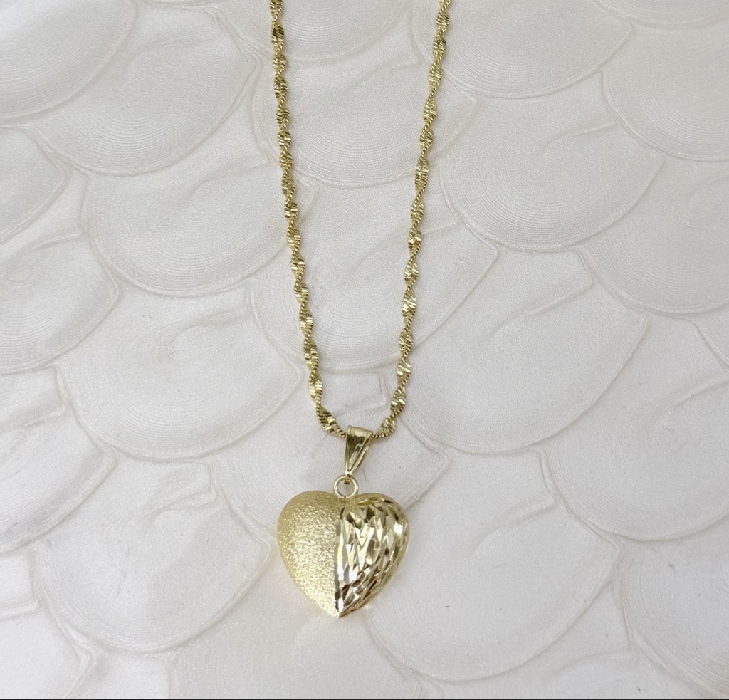 Collar Corazón Lumière — Oro Laminado