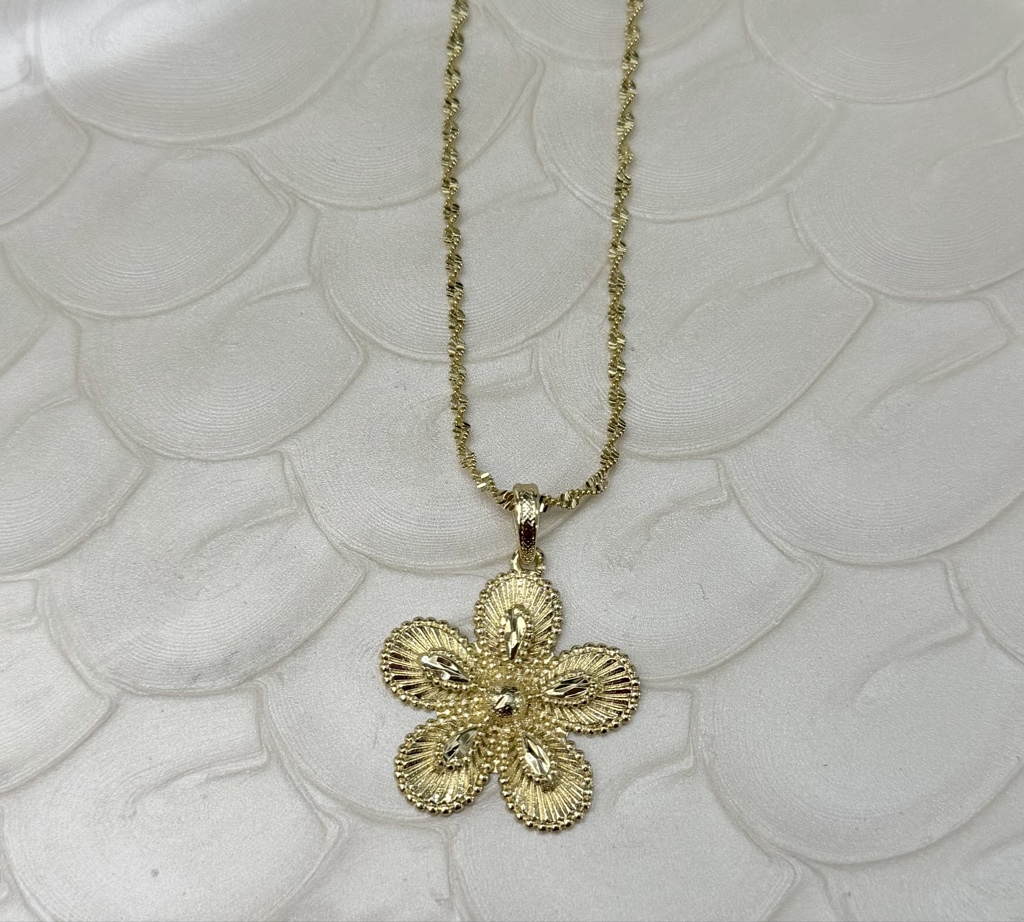 Collar Flor Dorée — Oro Laminado