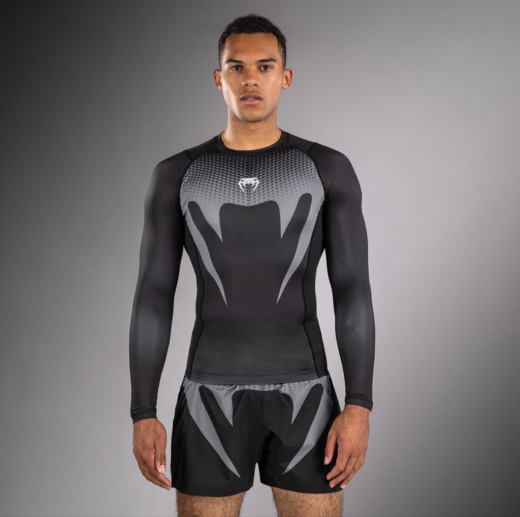 Venum No Gi Rashguard - Negro/Gris Plateado