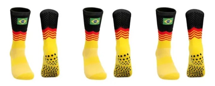 Meias Antiderrapante do brasil personalizada.