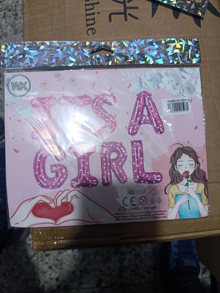 Globos letras " es niña"
