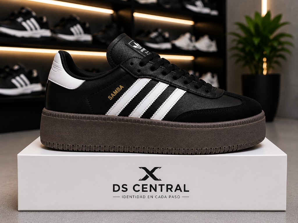 Samba negro/blanco plataforma