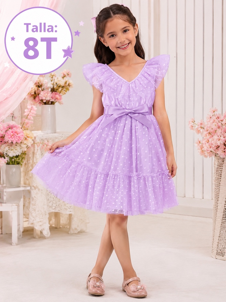 Vestido lila niña 8T