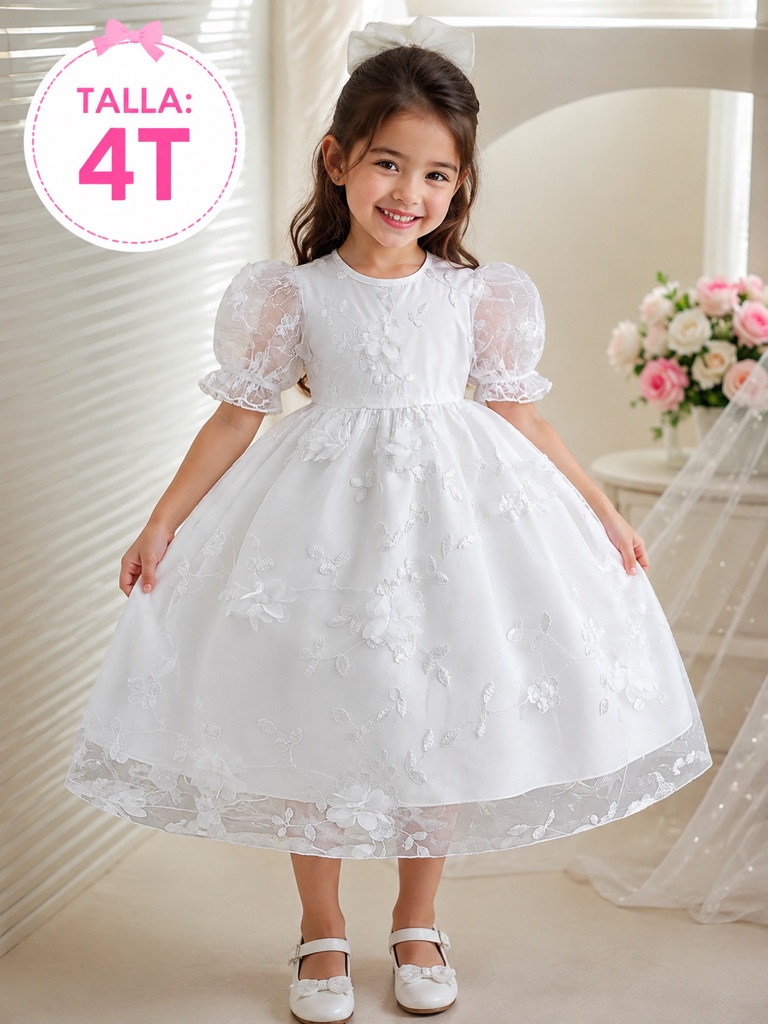 Vestido blanco niña 4T