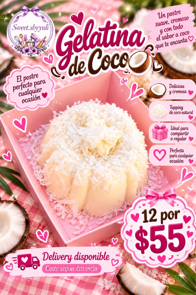 Gelatina de Coco 🥥🤍