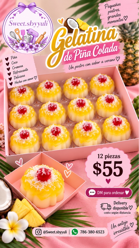 Gelatina de Piña Colada 🍍🥥