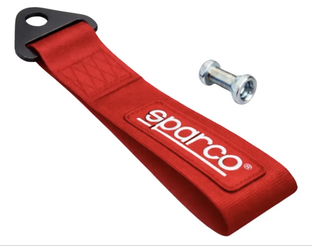 . Cinta Gancho De Remolque Tow Strap Sparco Tuning Roja