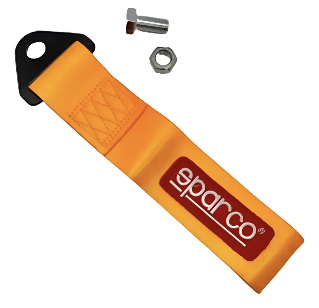 Cinta Gancho De Remolque Tow Strap Sparco Tuning Color naranja