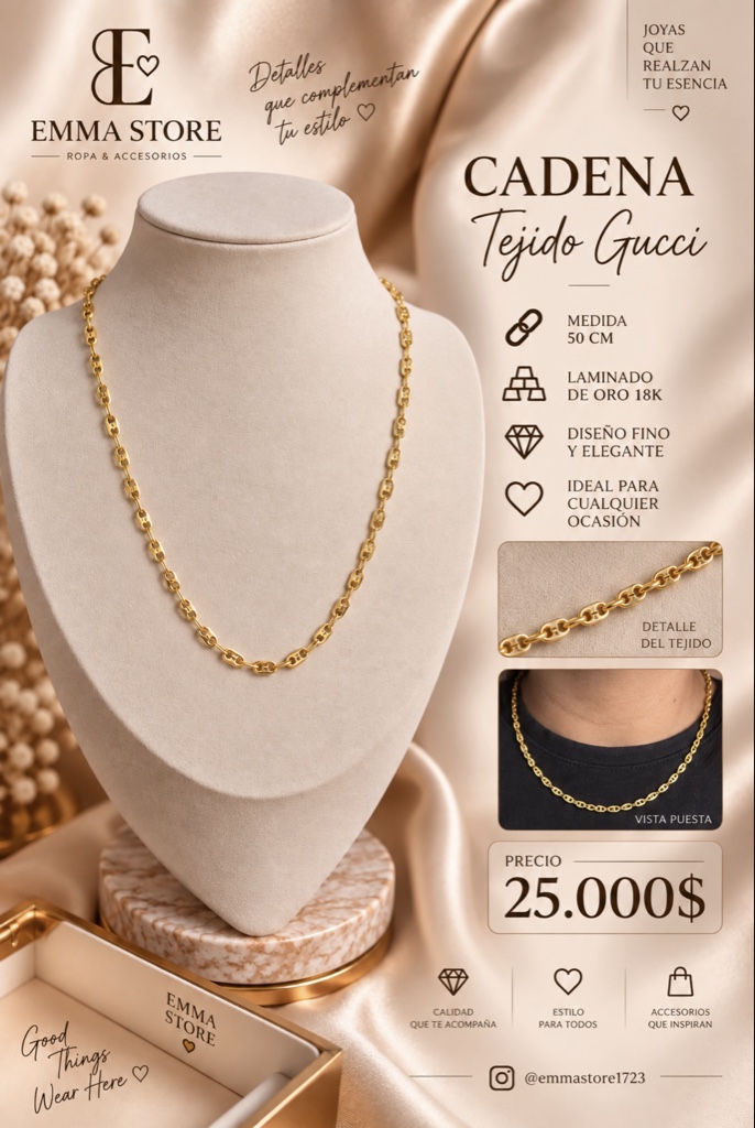 Cadena Tejido Gucci Dama