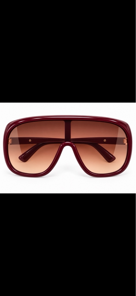 Lentes burdeo oversized