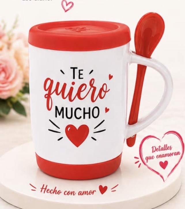 Mug tapa y cuchara