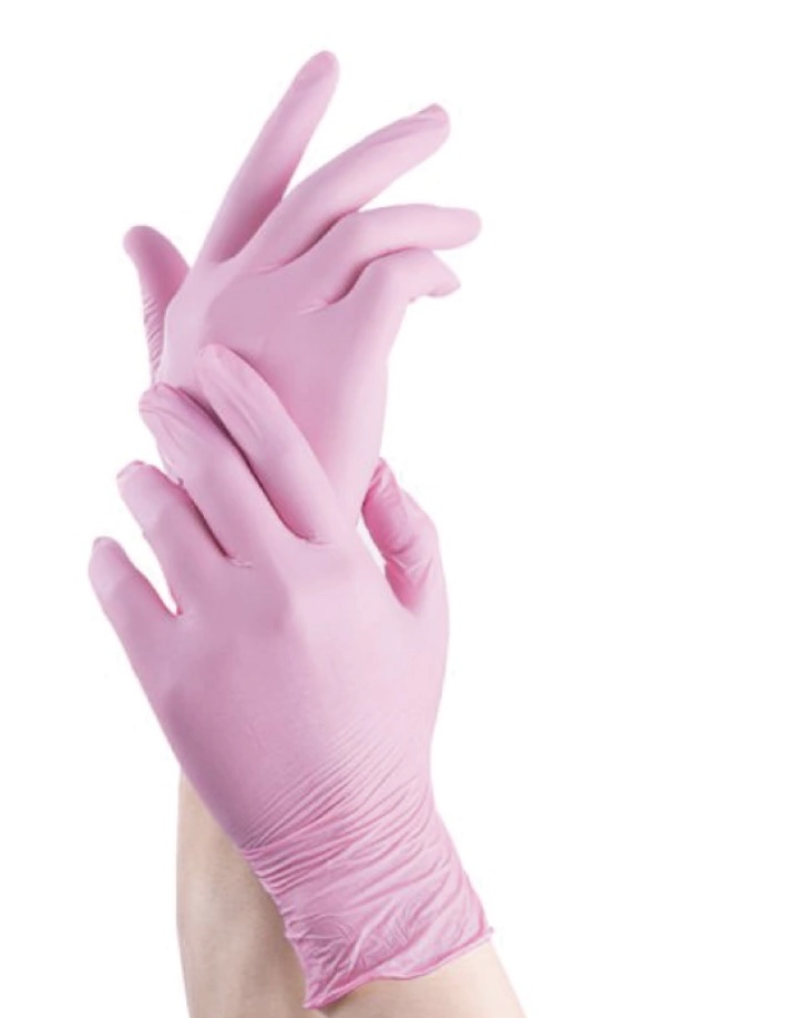 Guantes S nitrilo rosa