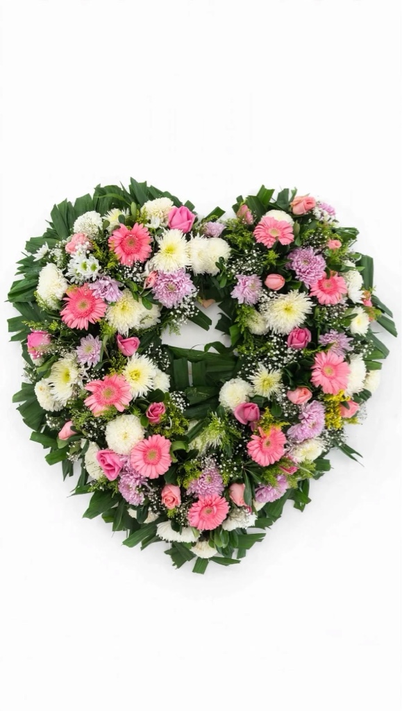 Corona floral rosa